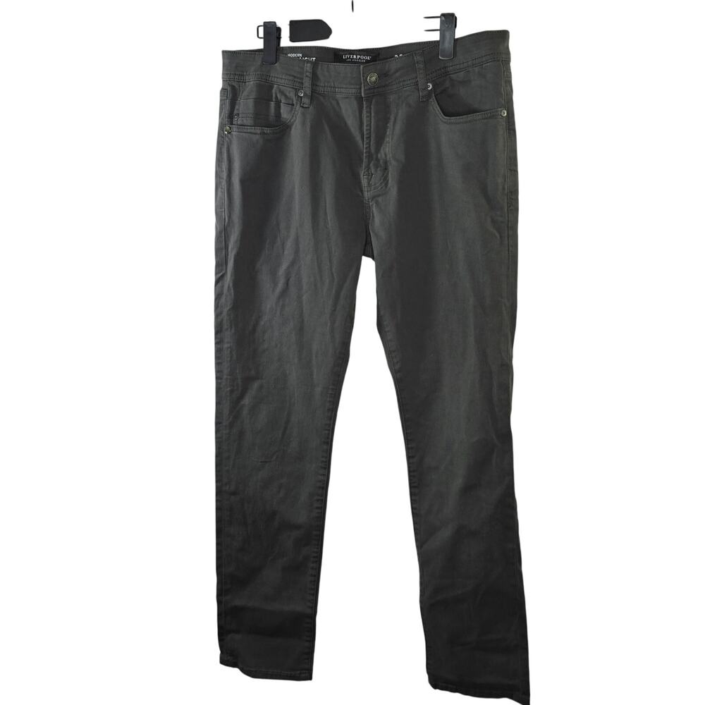 Men's Liverpool Green Modern Straight Pants Size 33 x 32